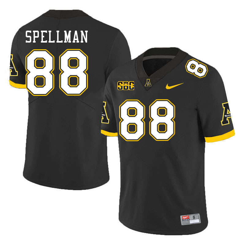 Men #88 Donovan Spellman Appalachian State Mountaineers College Football Jerseys Stitched Sale-Black